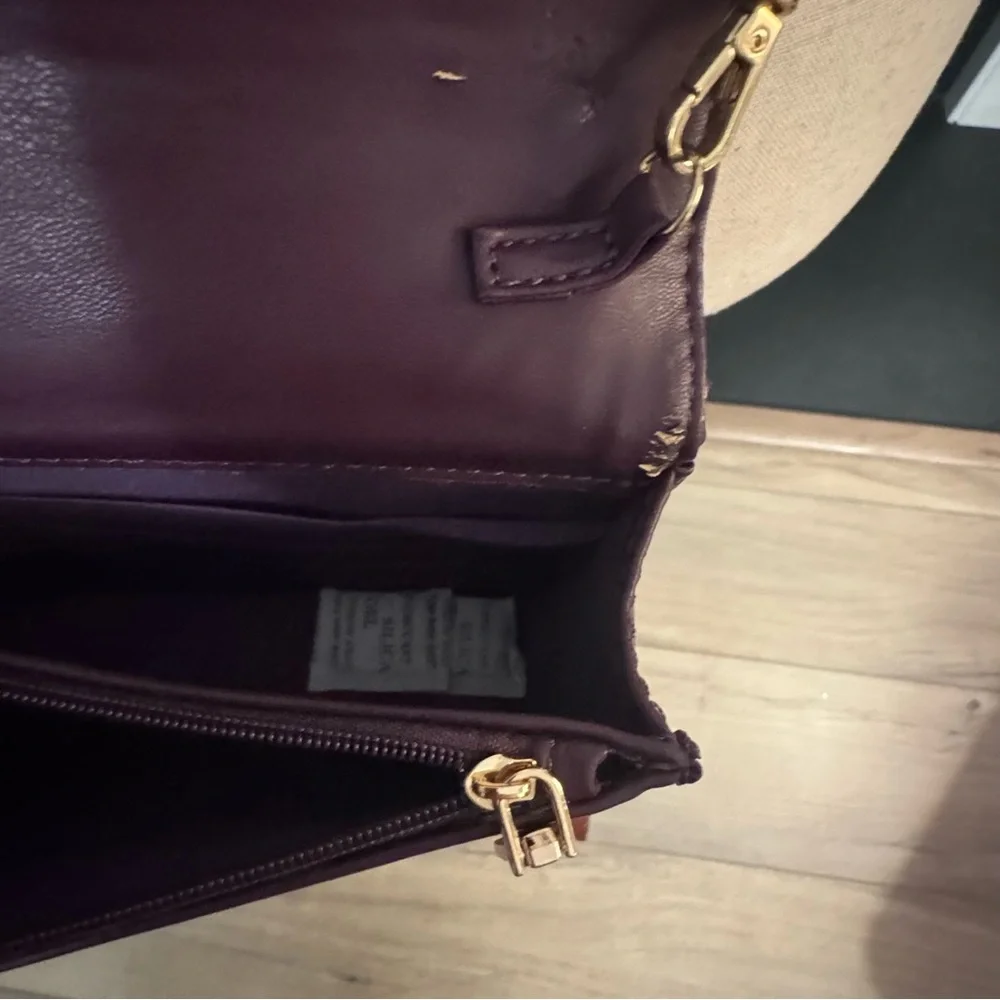 👜 Badgley Mischka Quilted Plum Crossbody | Studded Vegan Leather | NWT